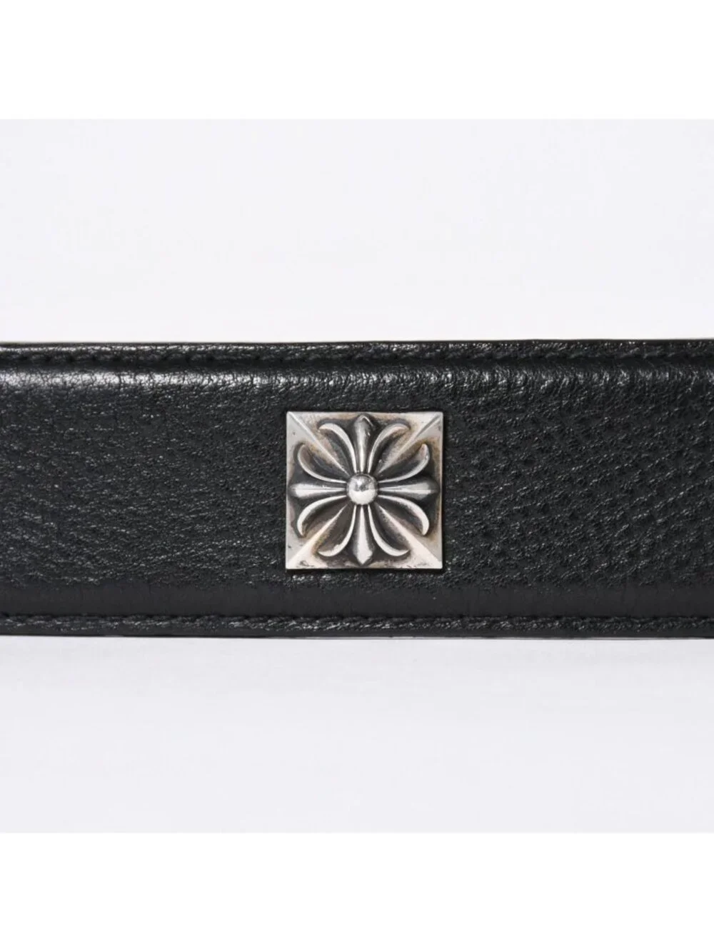 Chrome Hearts Pyramid Pls Studs Zero Belt Strap 32 Leather 925 Sterling Silver